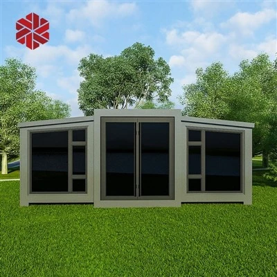 Container prefabricat mobil de 40 de metri Casă extensibilă cu 2 dormitoare Casă de locuit portabilă din oțel ușor prefabricat de securitate